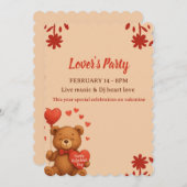 Lover's Party - Valentine’s Day party Invitation Einladung (Vorne/Hinten)
