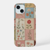 Lovers Patchwork Quilt Floral Botanical Rose iPhone 15 Hülle (Rückseite)