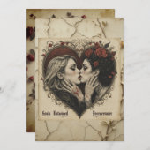 "Lovers & Rose - Flachwaschkarte Feiertagskarte (Vorne/Hinten)