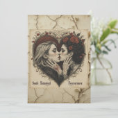 "Lovers & Rose - Flachwaschkarte Feiertagskarte (Stehend Vorderseite)