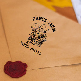 Lovers Skeletons Gothic Wedding DIY Gastgeschenks Permastempel