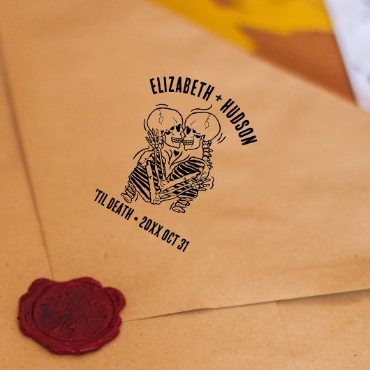 Lovers Skeletons Gothic Wedding DIY Gastgeschenks Permastempel