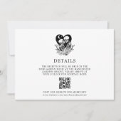 Lovers Until Death Skeletons & Roses Details Einladung (Vorderseite)
