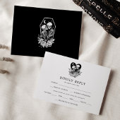 Lovers Until Death Skeletons & Roses Wedding RSVP Einladung