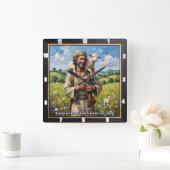 Love's Embrace: Parable Perfected Quadratische Wanduhr (Zuhause)