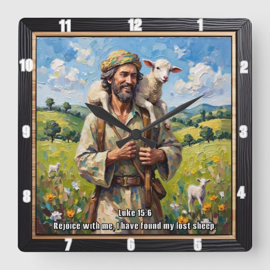 Love's Embrace: Parable Perfected Quadratische Wanduhr (Vorderseite)