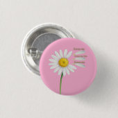 Loves Me, Loves Me Not Daisy – Romantic Watercolor Button (Vorne & Hinten)