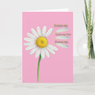 Loves Me, Loves Me Not Daisy – Romantic Watercolor Feiertagskarte