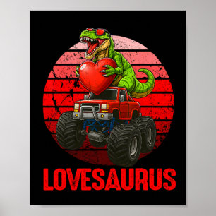 Lovesaurus Dinosaur-Monstertruck Valentinstag Klei Poster