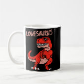 Lovesaurus Trex Dinosaur Heart Cute Valentines Day Kaffeetasse (Links)
