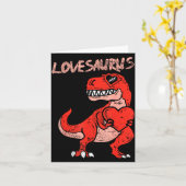 Lovesaurus Trex Dinosaur Heart Cute Valentines Day Karte (Gelbe Blume)