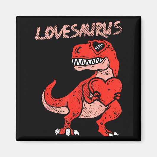 Lovesaurus Trex Dinosaur Heart Cute Valentines Day Magnet (Vorne)