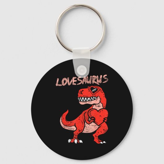 Lovesaurus Trex Dinosaur Heart Cute Valentines Day Schlüsselanhänger (Vorderseite)