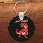 Lovesaurus Trex Dinosaur Heart Cute Valentines Day Schlüsselanhänger (Vorderseite)