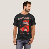 Lovesaurus Trex Dinosaur Heart Cute Valentines Day T-Shirt (Vorne ganz)