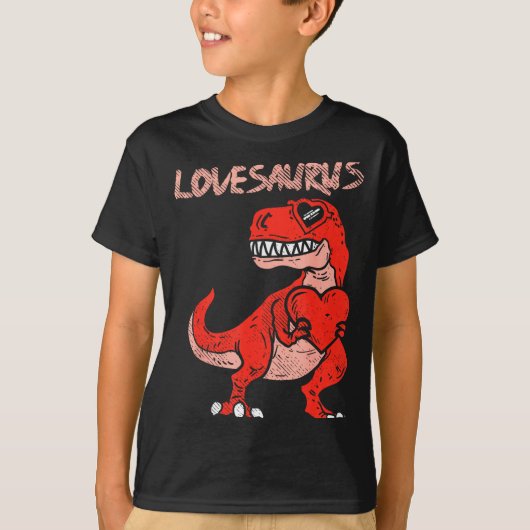Lovesaurus Trex Dinosaur Heart Cute Valentines Day T-Shirt (Vorderseite)
