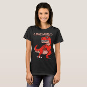 Lovesaurus Trex Dinosaur Heart Cute Valentines Day T-Shirt (Vorne ganz)