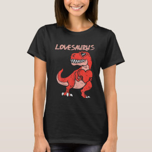 Lovesaurus Trex Dinosaur Herz Niedlicher Valentins T-Shirt