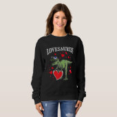 Lovesaurus Valentinstag T Rex Dinosaurier Jungs Ki Sweatshirt (Vorne ganz)