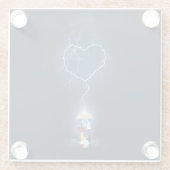 "Lovestruck" Romantischer Moment unter einem Schir Glasuntersetzer (Rückseite)