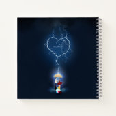 "Lovestruck" Romantischer Moment unter einem Schir Notizblock (Rückseite)