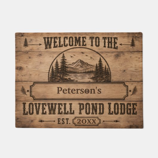 Lovewell Pond Lodge Personalisierte Fußmatte (Vorderseite)