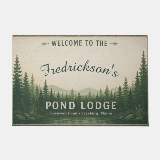 Lovewell Pond Lodge Personalisierte Fußmatte (Vorderseite)