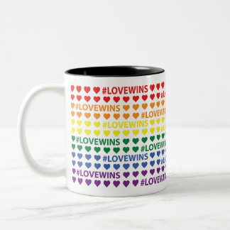 #LoveWins Rainbow Herzmuster Zweifarbige Tasse