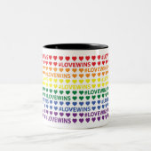 #LoveWins Rainbow Herzmuster Zweifarbige Tasse (Mittel)