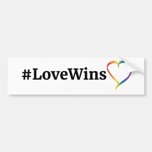 #LoveWins Regenbogen-Herz-Autoaufkleber Autoaufkleber (Vorne)