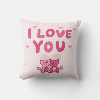 Lovey Dovey Cat Pillow - Niedliches Couple Pillow Kissen