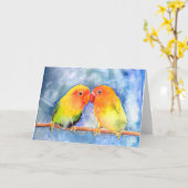 Lovey Dovey Lovebirds Notecards Karte (Gelbe Blume)