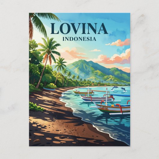 Lovina Beach Indonesien Postkarte (Vorderseite)