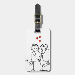 ** LOVING COUPLE CARTOON** LUGGAGE TAG GEPÄCKANHÄNGER