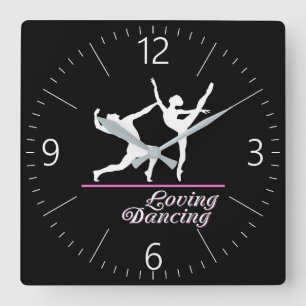 Loving dancing quadratische wanduhr