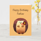 Loving Father Birthday Cute Hedgehog Karte (Gelbe Blume)