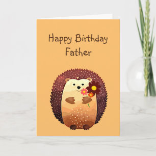 Loving Father Birthday Cute Hedgehog Karte