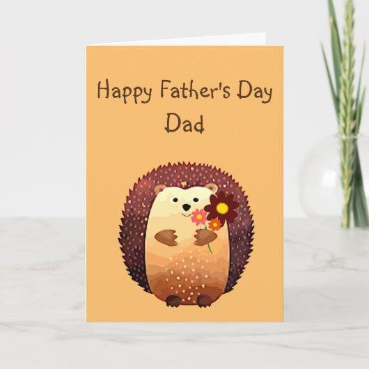 Loving Father's Day Dad Cute Hedgehog Animal Karte (Vorderseite)
