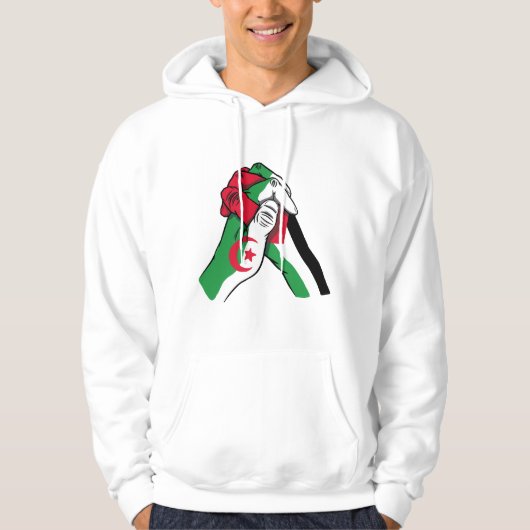 loving handshake between palestine and algeria hoodie (Vorderseite)