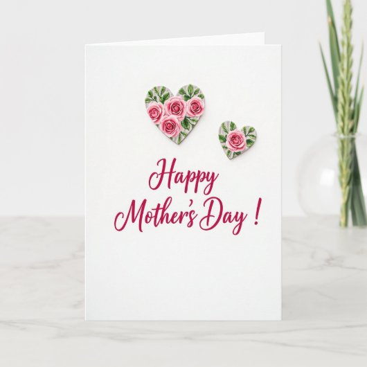 Loving Hearts Mothers Day Card Karte (Vorderseite)