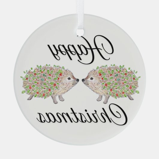 Loving Hedghogs Ornament Aus Glas (Rückseite)
