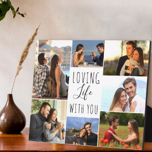 Loving Life Mit Dir 7 Fotocollage   Weiß Fotoplatte