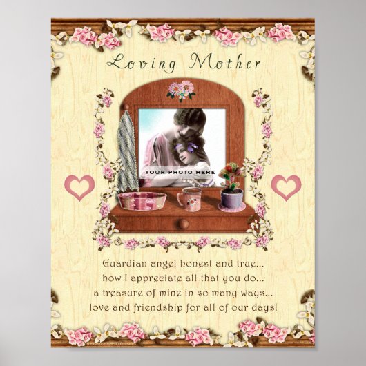 Loving Mutter 8x10 Personalisierte Foto Rahmen Poster (Vorne)
