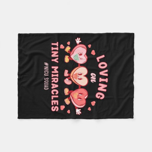 Loving On Tiny Miracles Nicu Squad Valentines Neon Fleecedecke (Vorderseite (Horizontal))