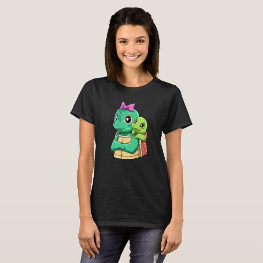 Loving Turtle with Turtle Kid for a Turtles Mommy T-Shirt (Vorne ganz)