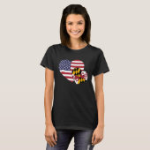 Loving USA & Maryland State Flag Heart Proud Ameri T-Shirt (Vorne ganz)