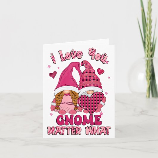 Loving You Gnome What Buffalo Plaid Valenti Karte (Vorderseite)