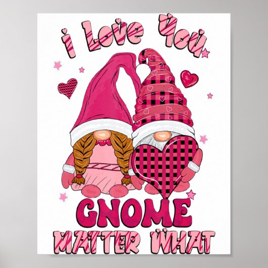 Loving You Gnome What Buffalo Plaid Valenti Poster (Vorne)