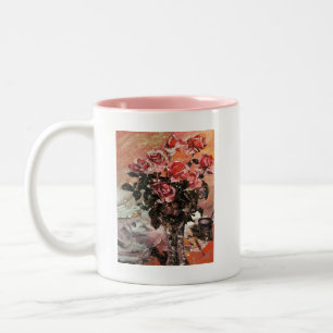 Lovis Corinth rosa-rosen-1924 blumen Zweifarbige Tasse