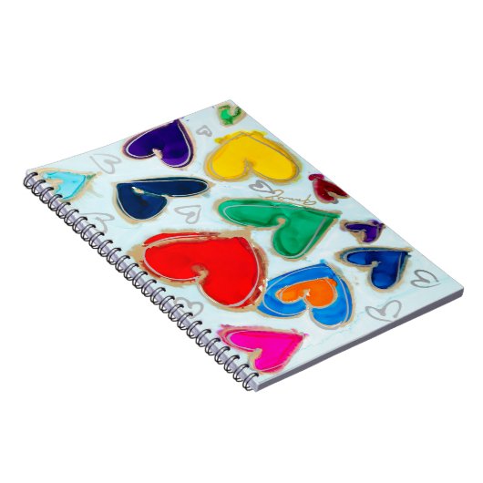 Lovitude Hearts in Blue Journal-Notebook Notizblock (Rechte Seite)